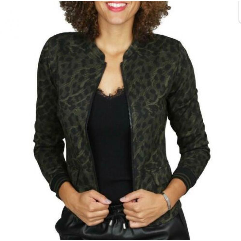 Nieuw Geisha vest / blazer Groen zwart met rits Maat M