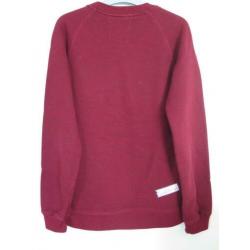 WE Sweater Trui Bordeau Rood emblemen maat 170