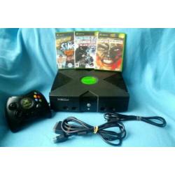 Xbox original soft mod 3 games 1 controller schoon en getest