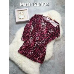 Maat 128/134 NIEUWE Meisjes Jurk Panterprint ZERO JEANS
