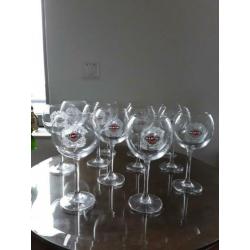 12 Martini glazen op voet, Martiniglazen