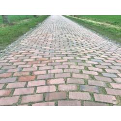 Ca.300m2 Oude gebakken klinkers, Keiformaat Rood-Bruin V19
