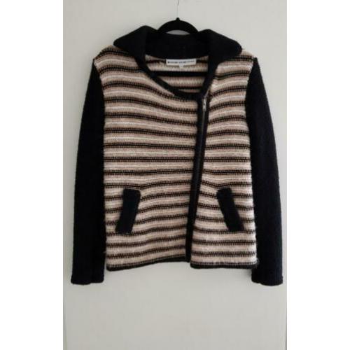 Vest Joline Jolink. Mt. M. Zwart/crème/beige gestreept.