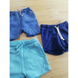 Pakket korte broeken 86 jongen Zara H&M C&A