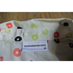 sommermann blouse 44 wit gekleurde rondje zga nieuw