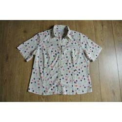 sommermann blouse 44 wit gekleurde rondje zga nieuw