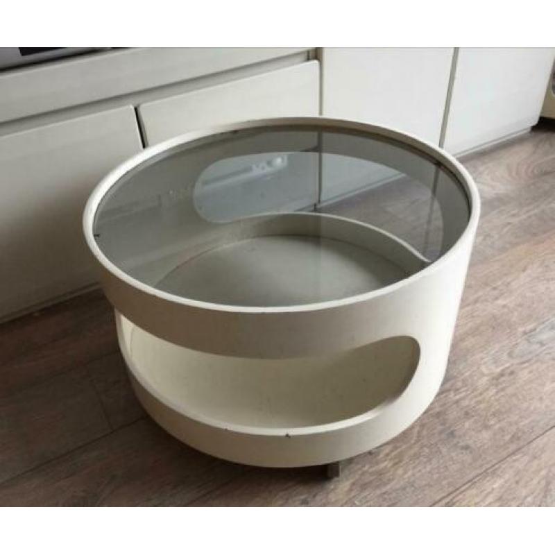 Bijzettafel space age op wielen