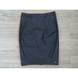 Donkerblauw leren-look rok maat 38