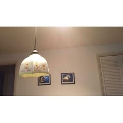 Art Deco Glazen hanglamp Vintage.