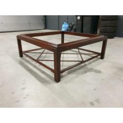 Salontafel kersen 120 cm vierkant 45 cm hoog 2x glasplaat
