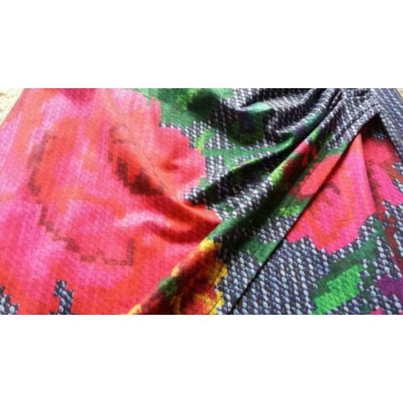 Lien en Giel jurk print bloemen stretch, maat M