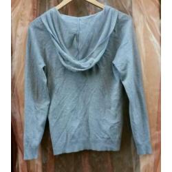 Benotti zgan grijze gebreide hoodie vest trui h&m S M