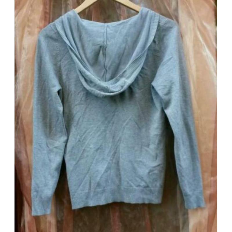 Benotti zgan grijze gebreide hoodie vest trui h&m S M