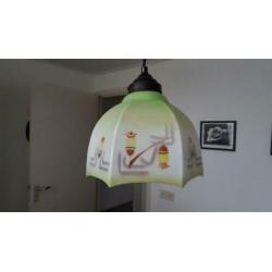 Art Deco Glazen hanglamp Vintage.