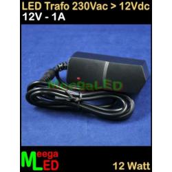 LED Trafo Voeding Adapter Driver - 230V > 12V - 1A = 12W