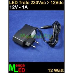 LED Trafo Voeding Adapter Driver - 230V > 12V - 1A = 12W