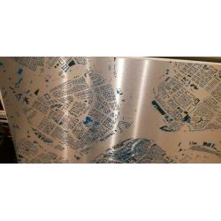 kunstobject plattegrond dordrecht op aluminium