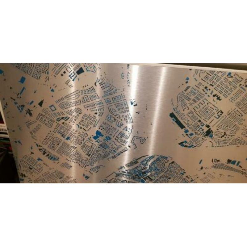 kunstobject plattegrond dordrecht op aluminium
