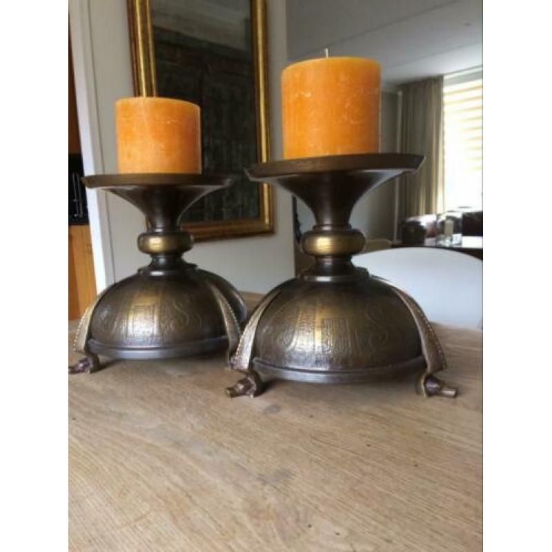 2 Antieke kandelaars - Amsterdamse school