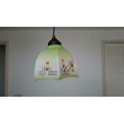 Art Deco Glazen hanglamp Vintage.
