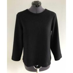 VANILIA top in wafelstructuur, zwart, maat 38