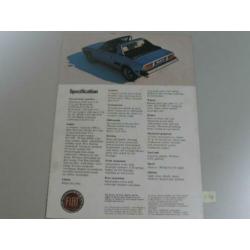 FX 034 folder Fiat X1/9 1500 nr 2.0418-10/78 Uitvouwfolder,