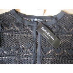 Betty barclay zwart linnen vest / kanten vestje mt 40 nieuw