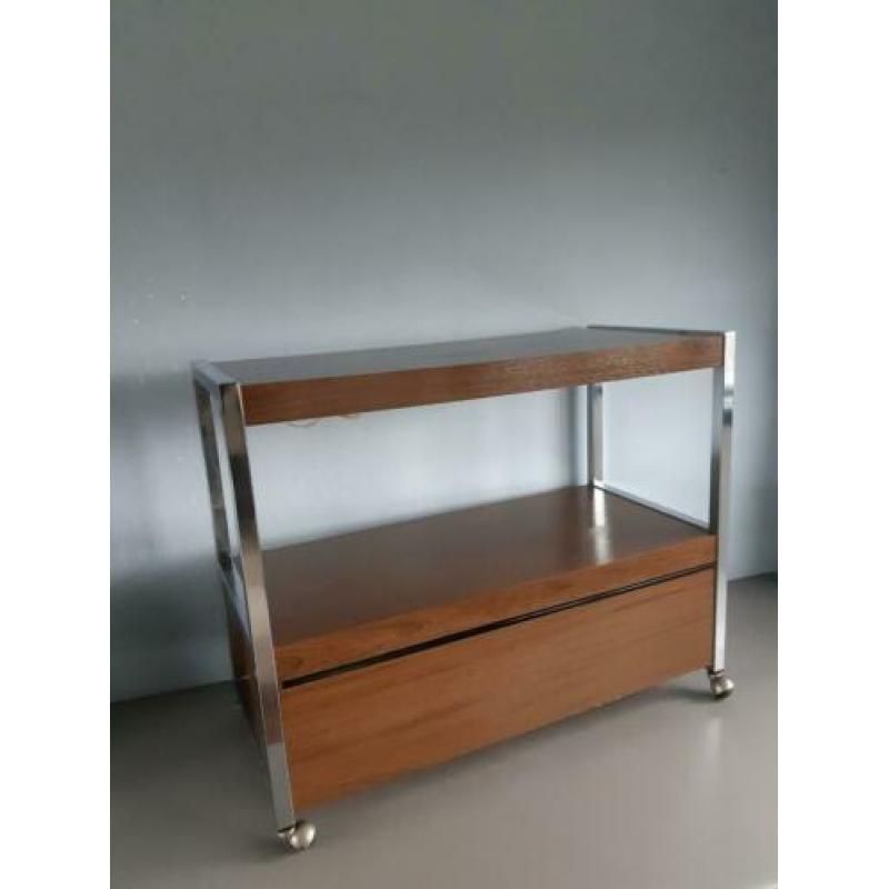 Retro vintage jaren '70 sidetable/TV-meubel met lade