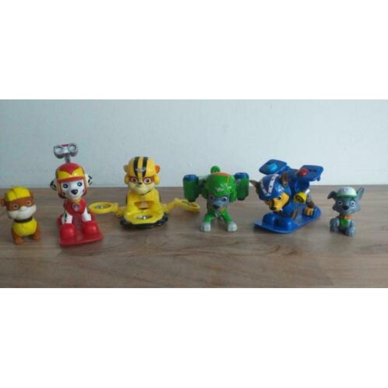 Paw Patrol figuren Marshall, Rocky, Rubble en Chase