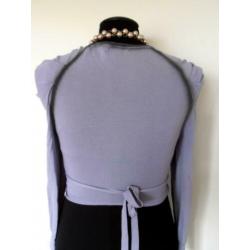 Bandolera - prachtig lila bolero vest met bies mt 40