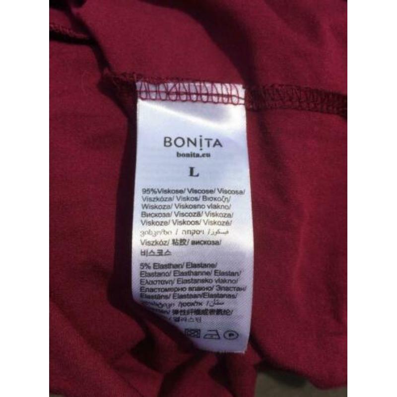 Bonita blouse van viscose, maat -L, bordeauxrode kleur