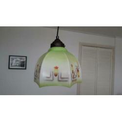 Art Deco Glazen hanglamp Vintage.