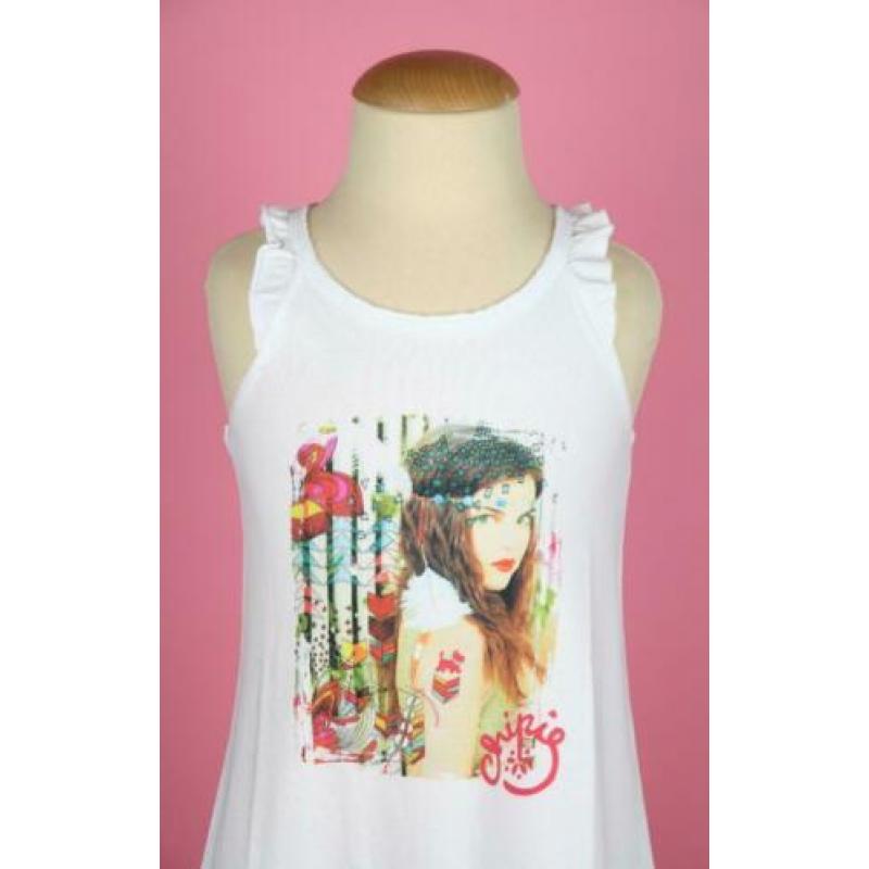 *NIEUW* Chipie tuniek jurk wit met Ibiza-stijl print mt 116