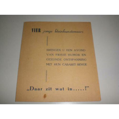 Unieke folder Cabaret ' Het Klaverblad' 1948, Joop Doderer