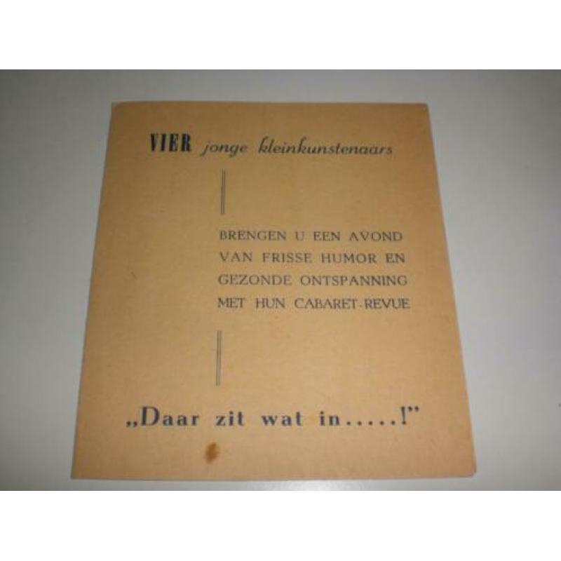 Unieke folder Cabaret ' Het Klaverblad' 1948, Joop Doderer