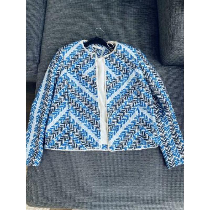 Mango Suit blauw wit jasje met zakken maat L