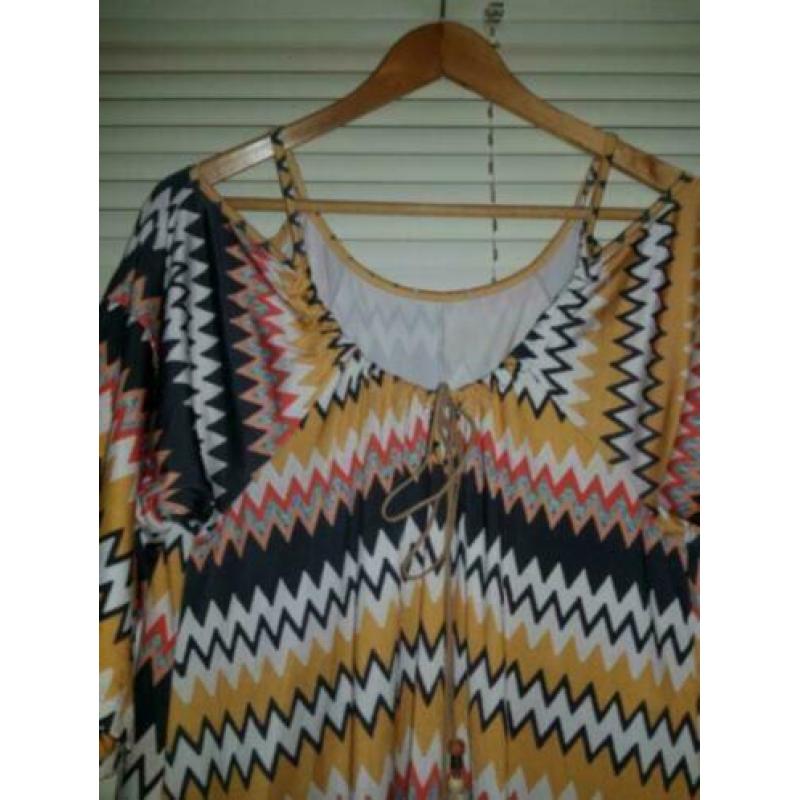 Z.G.A.N tuniek/jurk zigzag off shoulder