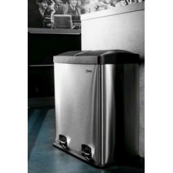 Homra Neviq 2x 30 liter pedaalemmer RVS