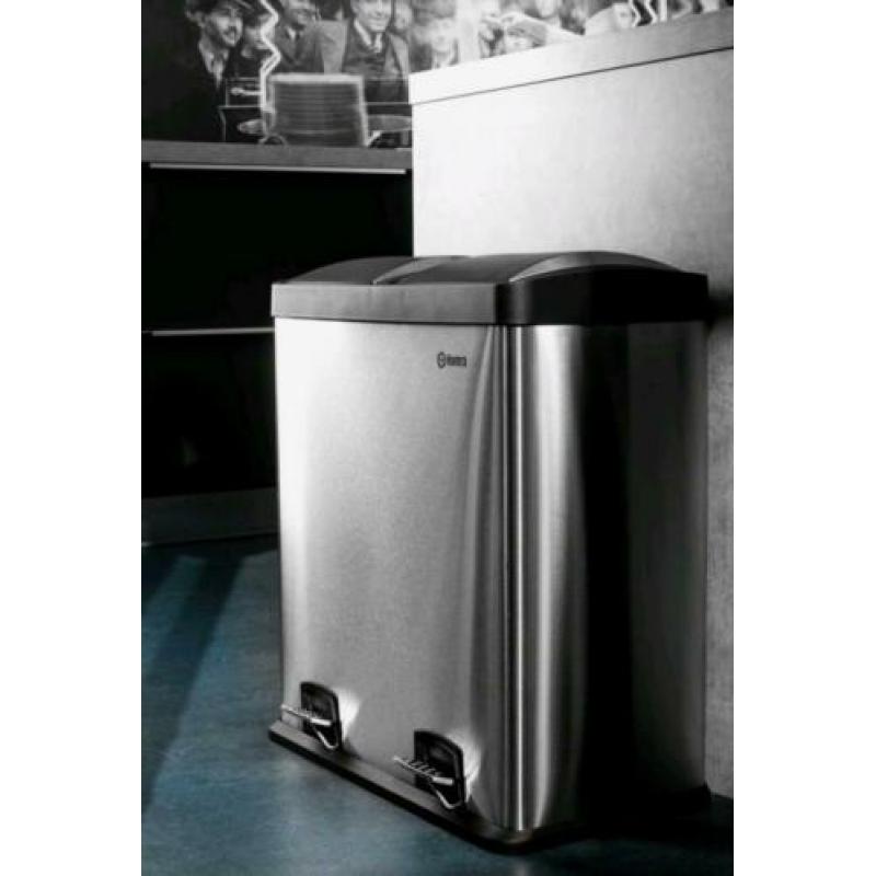 Homra Neviq 2x 30 liter pedaalemmer RVS