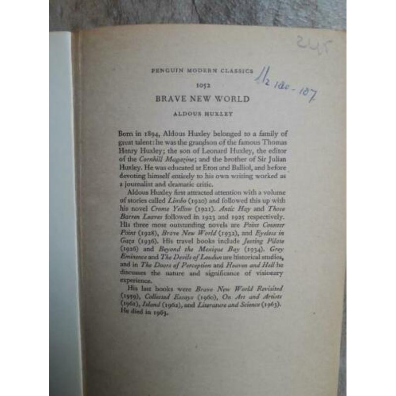 Brave New World, Aldous Huxley.