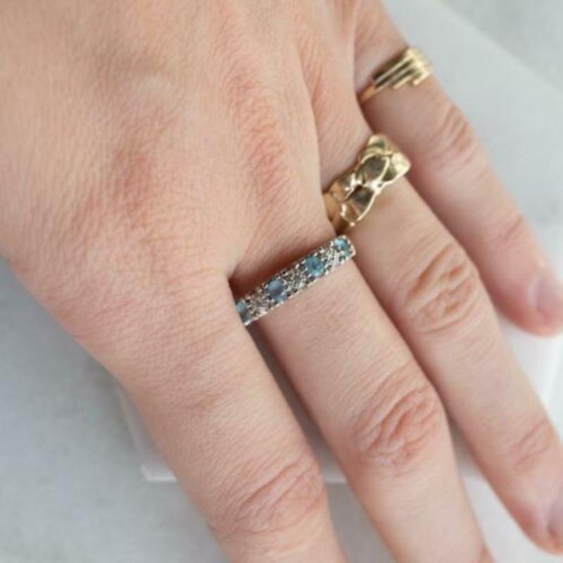 gouden ring topaz en diamanten