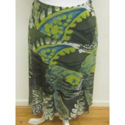 PROMISS - Trendy rok +top, kleuren groen en wit bewerkt, M