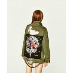 Zara Guns n’ Roses jack legergroen maat s!