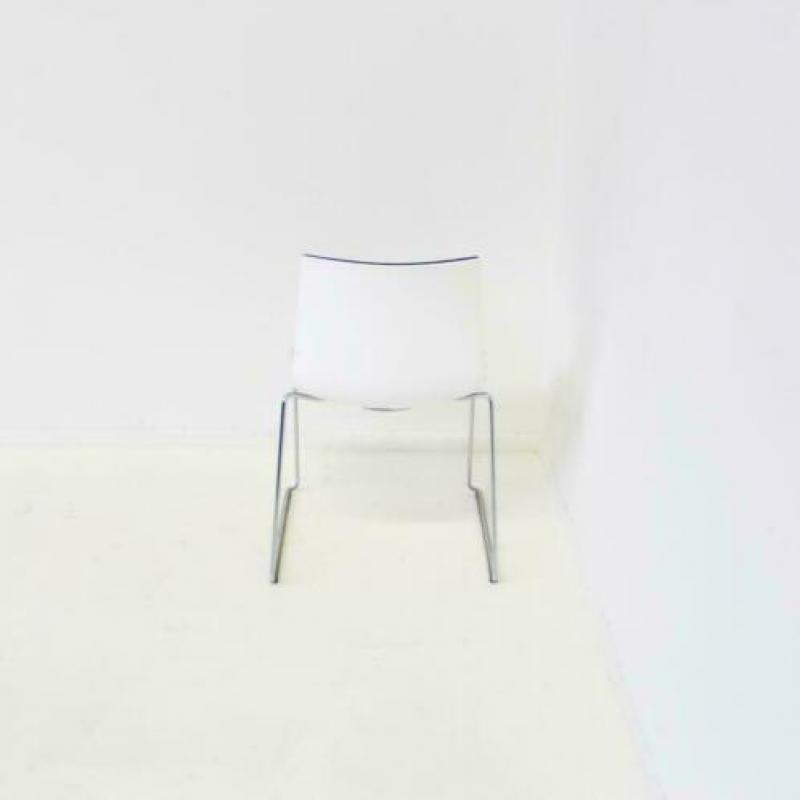 Arper Catifa 46 Design Stoelen, Slede-Stoelen, Bruin / Wit