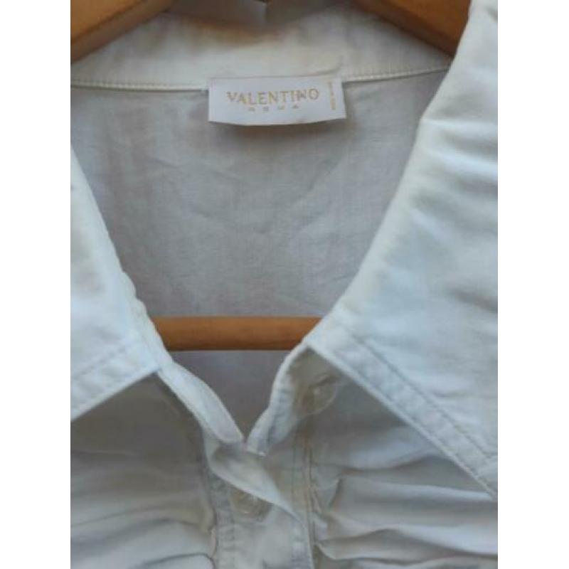 Valentino Italiaanse witte vintage designer blouse egf M L