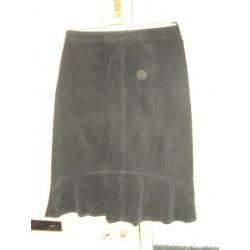 Nette zwart katoenen rib rok volant strook MISS ETAM 40 zgan