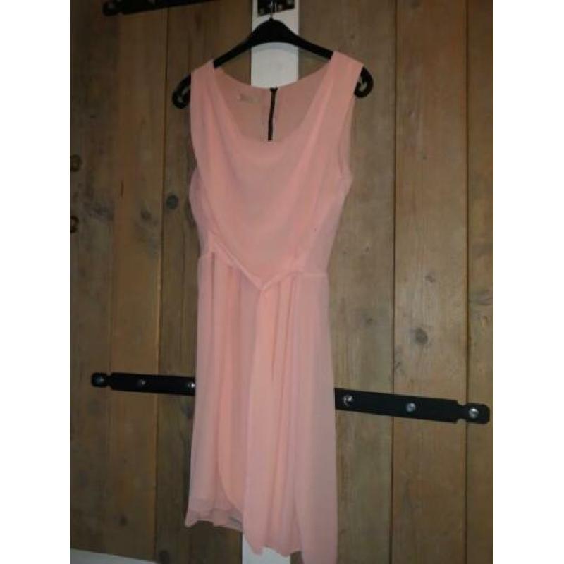 2 overslag zomer jurkjes blauw roze L/XL