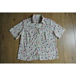 sommermann blouse 44 wit gekleurde rondje zga nieuw