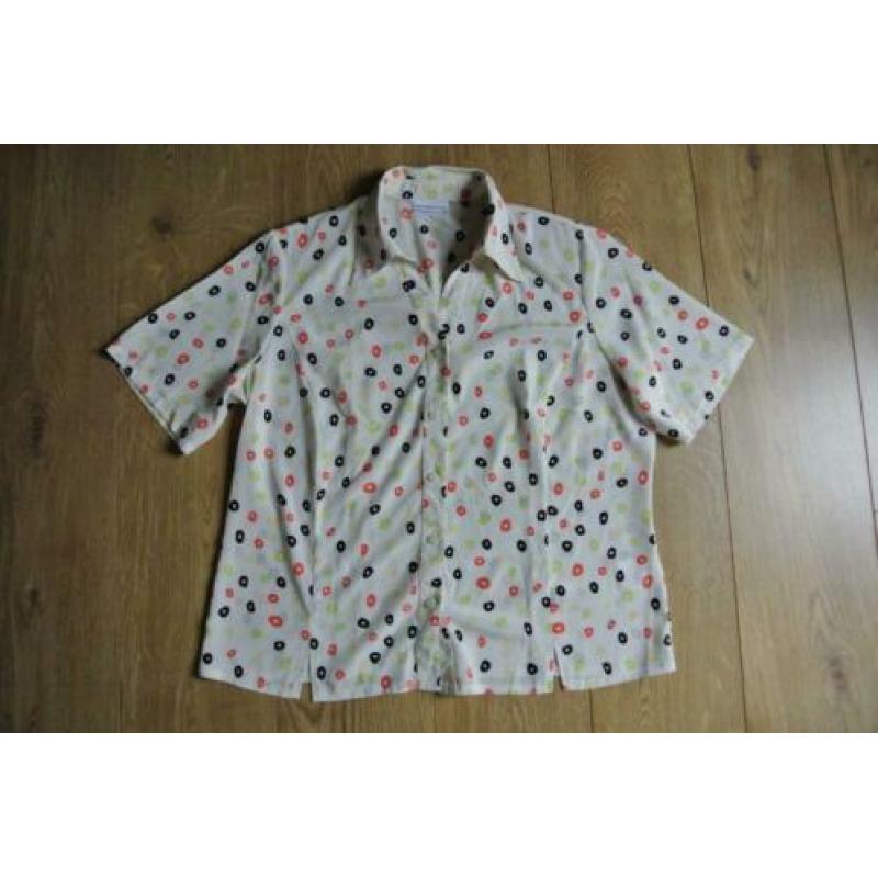 sommermann blouse 44 wit gekleurde rondje zga nieuw