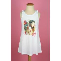 *NIEUW* Chipie tuniek jurk wit met Ibiza-stijl print mt 116